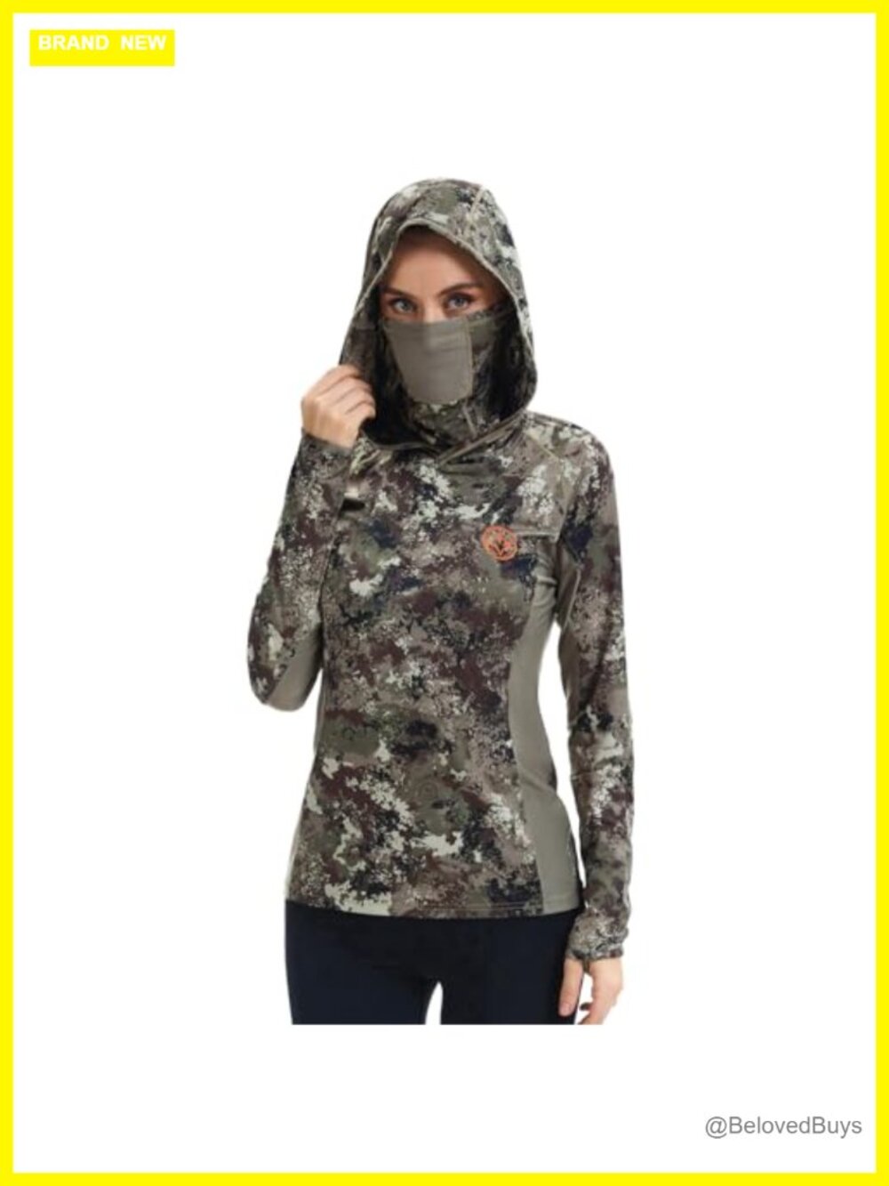 Women's UPF 50+ Camo Hunting Hoodie with Neck Gaiter Long Sleeve Performance